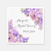 Rustikales Lilac Lila Floral Brautparty Napkins Serviette (Vorderseite)