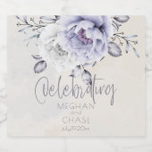 Rustikales Lilac und Alabaster Peony Floral Alkoholflaschenetikett (Einzelnes Label)