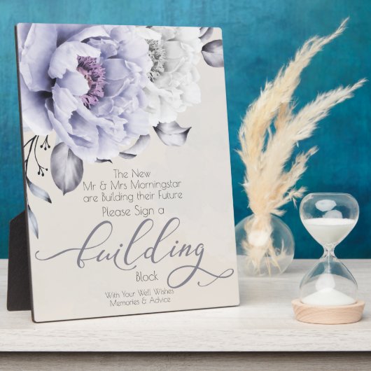 Rustikales Lilac und Alabaster Peony Floral Fotoplatte (Seite)