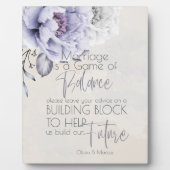 Rustikales Lilac und Alabaster Peony Floral Fotoplatte (Vorderseite)