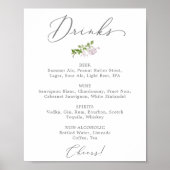 Rustikales Lilac Wedding Drink Menü Zeichen Poster (Vorne)