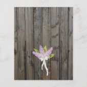 Rustikales Lilacs & Lights BUDGET Hochzeit Einladu (Rückseite)