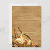 Rustikales Lily Watercolor Einladung zur Hochzeit (Rückseite)