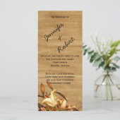 Rustikales Lily Watercolor Hochzeitsprogramm Programm (Stehend Vorderseite)