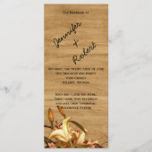 Rustikales Lily Watercolor Hochzeitsprogramm Programm (Vorderseite)