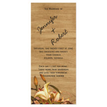 Rustikales Lily Watercolor Hochzeitsprogramm