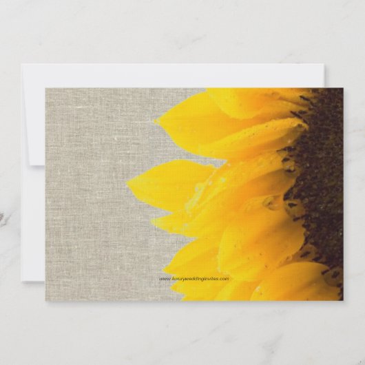 Rustikales Linen Sonnenblume Brautdusche Einladung (Rückseite)
