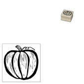Rustikales Lino-Cut Pumpkin Fall Halloween Gummistempel (Stempel)