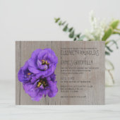 Rustikales Lisianthus Wedding Einladungen (Stehend Vorderseite)