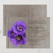 Rustikales Lisianthus Wedding Einladungen (Vorne/Hinten)