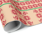 Rustikales, litauisches Design der orangefarbenen  Geschenkpapier (Rolleneckpunkt)