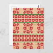 Rustikales, litauisches Design der orangefarbenen Postkarte (Vorne/Hinten)