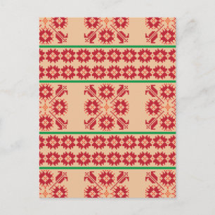 Rustikales, litauisches Design der orangefarbenen  Postkarte