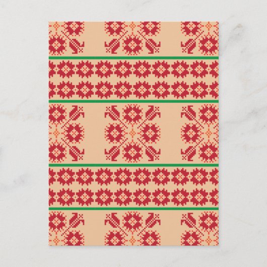 Rustikales, litauisches Design der orangefarbenen Postkarte (Vorderseite)