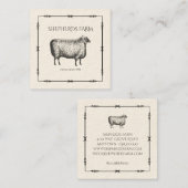 Rustikales Logo "Farm" für Schaf-Schmiedeeisen Quadratische Visitenkarte (Vorne/Hinten)