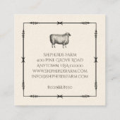 Rustikales Logo "Farm" für Schaf-Schmiedeeisen Quadratische Visitenkarte (Rückseite)