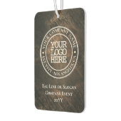 Rustikales Logo für die Werbung mit weißem Holz Autolufterfrischer (Links)