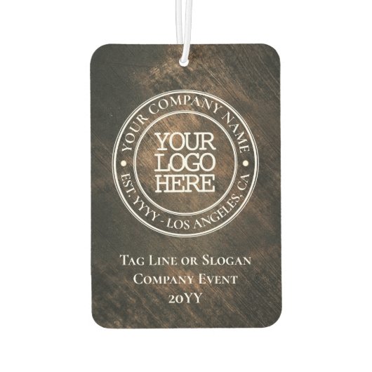 Rustikales Logo für die Werbung mit weißem Holz Autolufterfrischer (Rückseite)