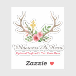 Rustikales Logo für Hirschantler Bohemische Wasser Aufkleber