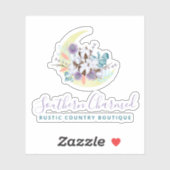 Rustikales Logo für Südländer Baumwollflorenmoon Aufkleber (Blatt)