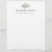 Rustikales Logo für Südwolle Blume Grünes Folio Briefkopf (Vorderseite)