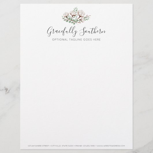 Rustikales Logo für Südwolle Blume Grünes Folio Briefkopf (Vorderseite)