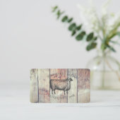 Rustikales Logo für Vintage Schafe und Stallholz Visitenkarte (Stehend Vorderseite)