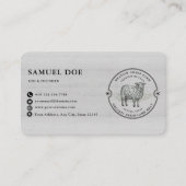 Rustikales LOGO QR Code Grau für Lamm-Schaf-Farm Visitenkarte (Vorderseite)