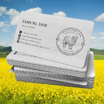 Rustikales LOGO QR Code Grau für Lamm-Schaf-Farm