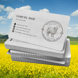 Rustikales LOGO QR Code Grau für Lamm-Schaf-Farm Visitenkarte