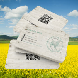 Rustikales LOGO QR Code Grüne Lamm-Schaf-Farm Visitenkarte