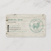 Rustikales LOGO QR Code Grüne Lamm-Schaf-Farm Visitenkarte (Vorderseite)