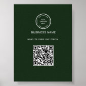 Rustikales Logo Restaurant-Menü QR-Code Geschäftsp Poster (Vorne)