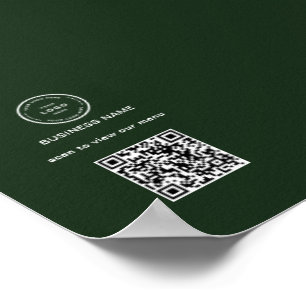 Rustikales Logo Restaurant-Menü QR-Code Geschäftsp Poster