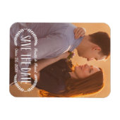 Rustikales Lorbeer | Foto Save-the-Date Magnet (Horizontal)