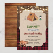 Rustikales Lumberjack-Camp Einladung (Vorne/Hinten)