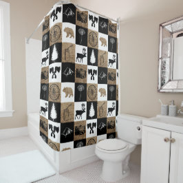 Rustikales Lumberjack Camping Adventure Duschvorhang