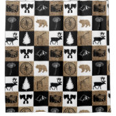 Rustikales Lumberjack Camping Adventure Duschvorhang (Vorderseite)