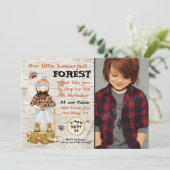 Rustikales Lumberjack Foto Einladungen (Stehend Vorderseite)