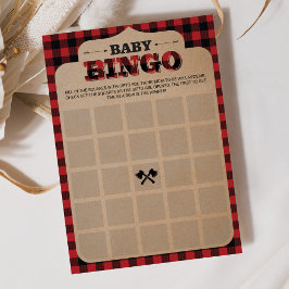 Rustikales Lumberjack Kariert Baby Dusche Bingo