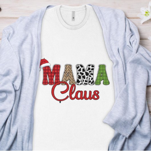 Rustikales Lumberjack Mama Claus T-Shirt