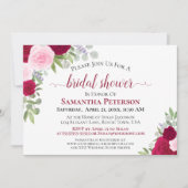 Rustikales Magenta Pink Boho Chic Brautparty Einladung (Vorderseite)