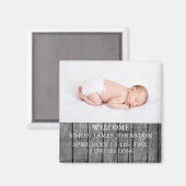 Rustikales Magnet für Neugeborene (Vorderseite/Rückseite)