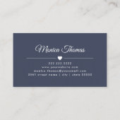 Rustikales Makeup Artist Hair Stylist Blauer Blaue Visitenkarte (Rückseite)