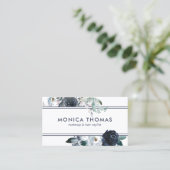 Rustikales Makeup Artist Hair Stylist Blauer Blaue Visitenkarte (Stehend Vorderseite)