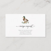 Rustikales Mallard Duck Baby Duck Rezept Begleitkarte (Vorderseite)