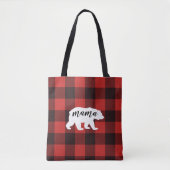Rustikales Mama Bär Flannel Kariertes Muster Tasche (Vorderseite)