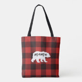 Rustikales Mama Bär Flannel Kariertes Muster Tasche (Rückseite)