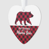 Rustikales Mama Bear Red Buffalo Kariertes Foto Ornament (Vorderseite)