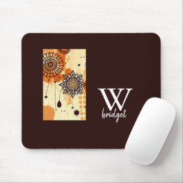 Rustikales Mandala Warmes florales Herbsttone Mousepad